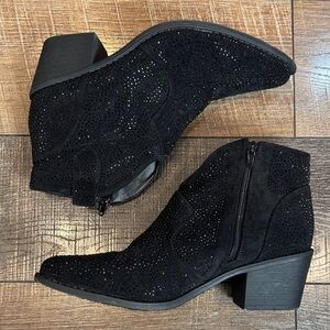 Pierre Dumas Black Suede studded Ankle Booties